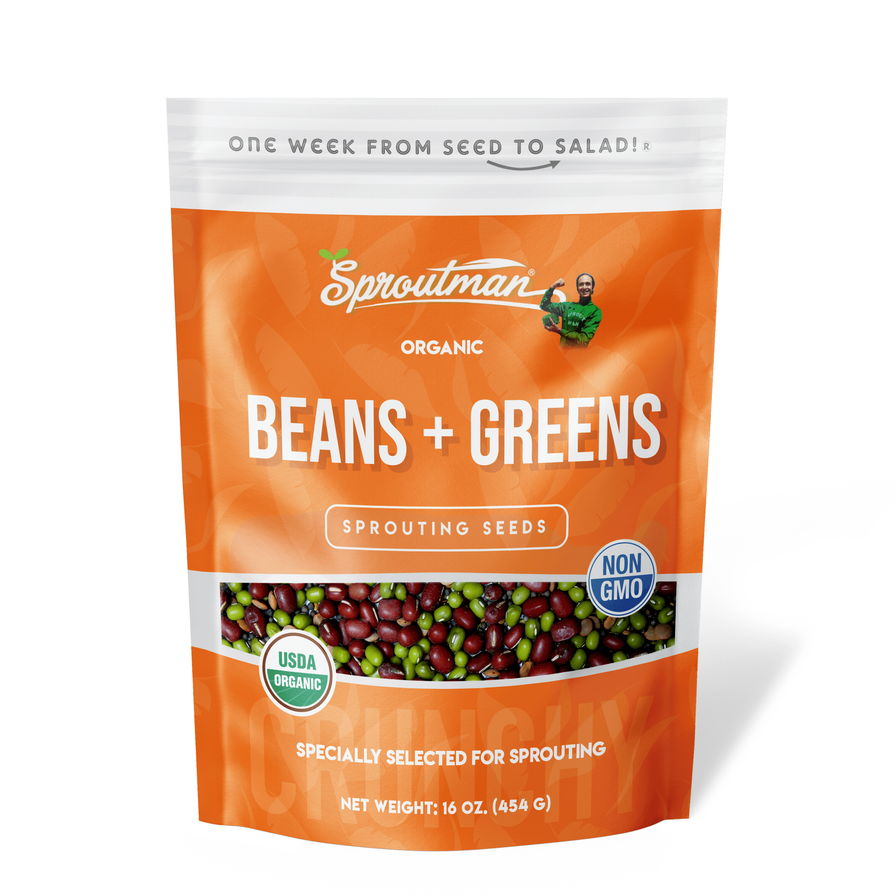 Organic Beans + Greens Sprouting Seed - Sproutman