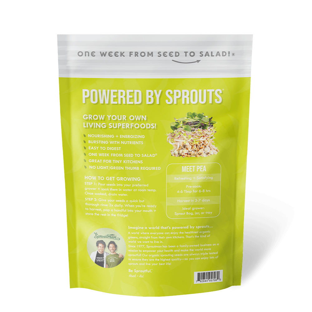 Organic Pea Sprouting Seed - Sproutman