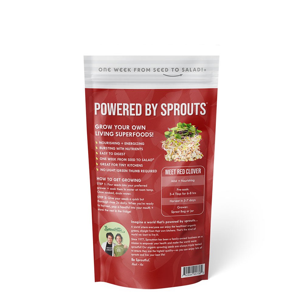 Organic Red Clover Sprouting Seed - Sproutman
