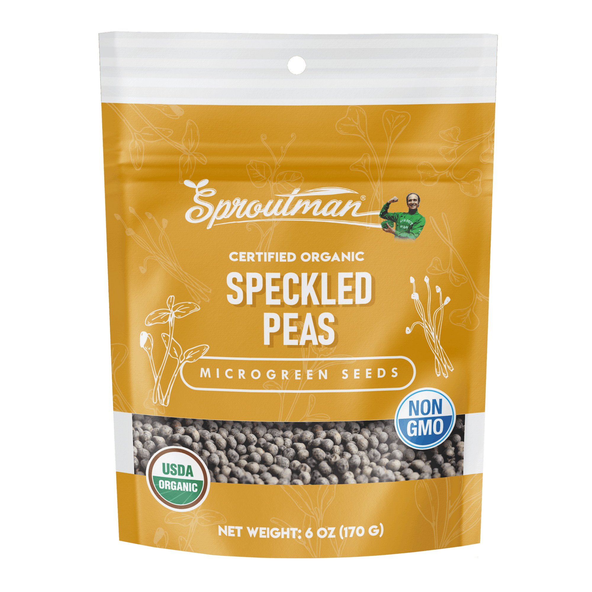 Organic Speckled Pea Microgreen Seed - Sproutman