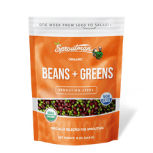 Organic Beans + Greens Sprouting Seed - Sproutman