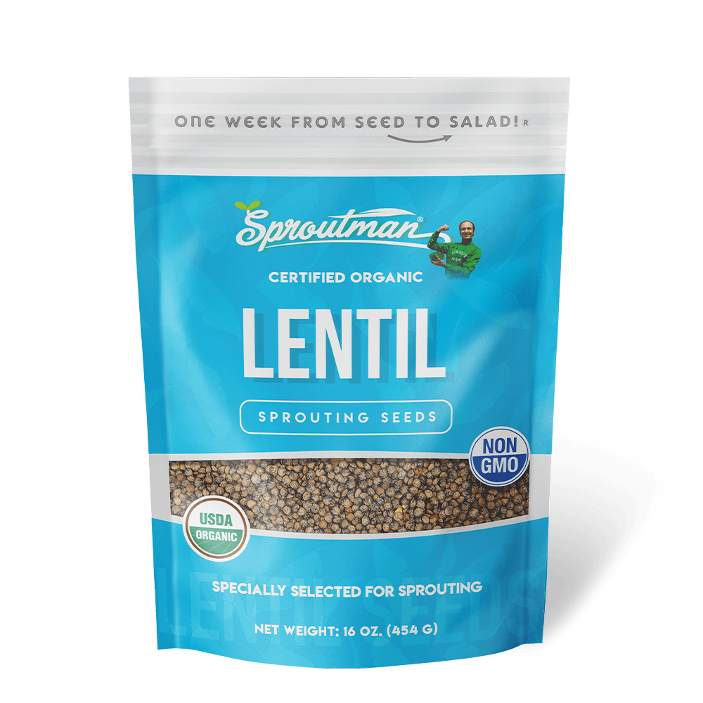 Organic Lentil Sprouting Seed - Sproutman